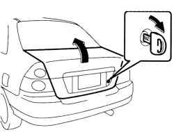 Отпирание крышки багажника ключом